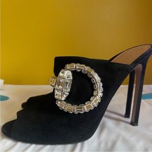 100% Authentic Gucci Suede Shoe w/ Swarovski horse bit logo